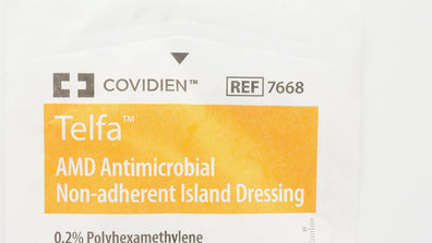 Covidien 7668 Telfa AMD Antimicrobial Non-Adherent Island Dressing 4 x 14inch